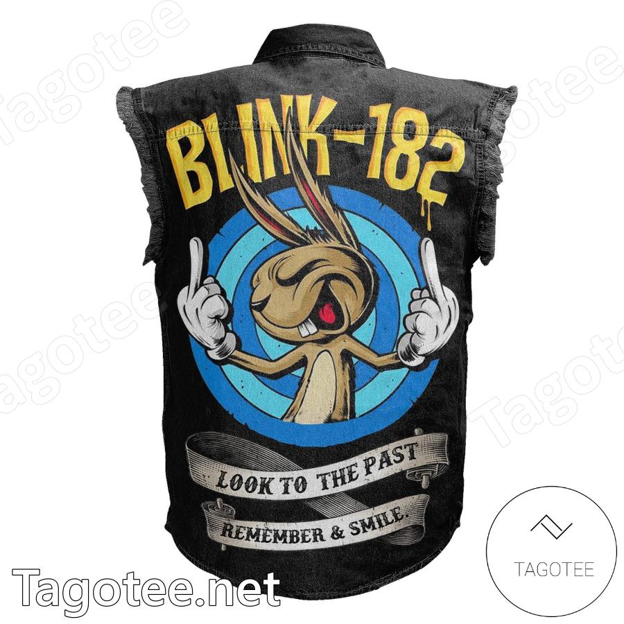 Blink-182 Look To The Past Remember And Smile Sleeveless Denim Jacket b
