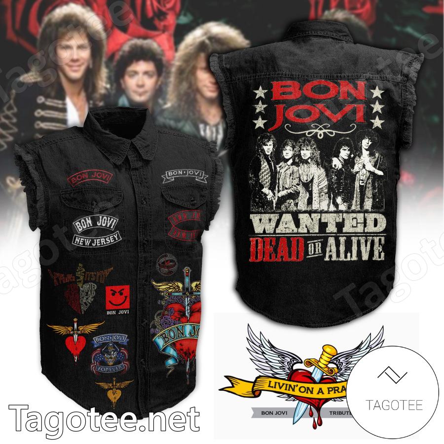 Bon Jovi Wanted Dead Or Alive Denim Vest Jacket