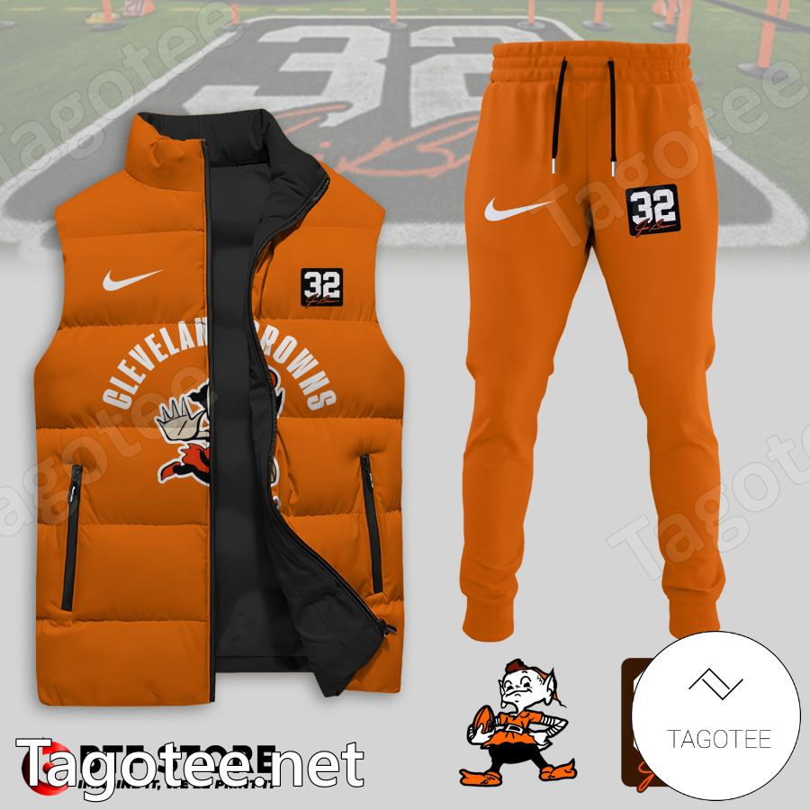 Cleveland Browns Jim Brown 32 Puffer Vest And Pant