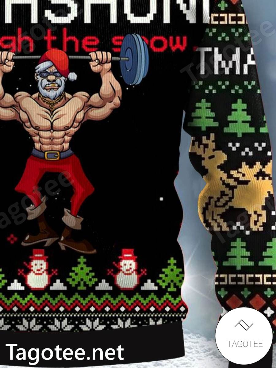 Weightlifting ugly christmas top sweater