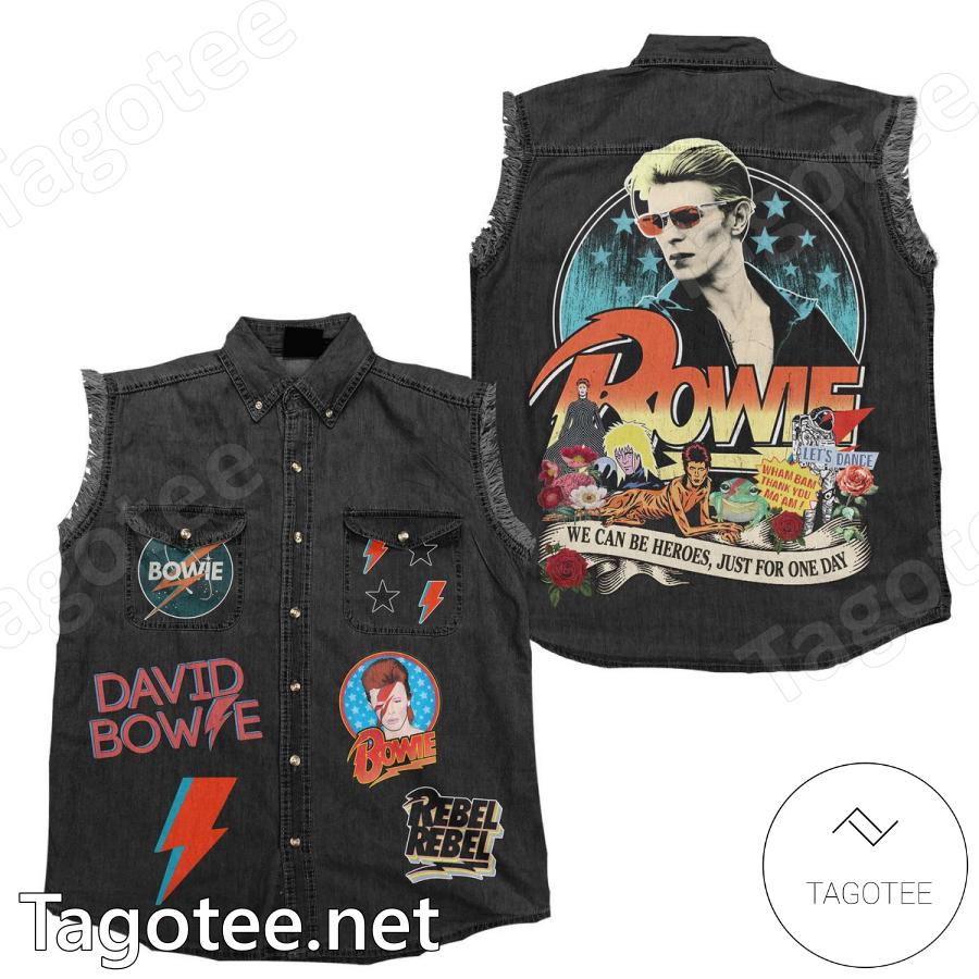 David Bowie We Can Be Heroes Just For One Day Sleeveless Denim Jacket
