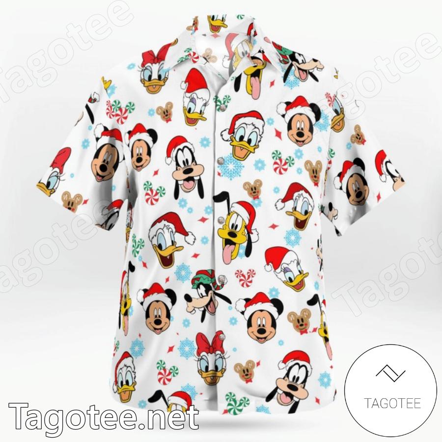 Disney Cartoon Characters Head Christmas Hawaiian Shirt c