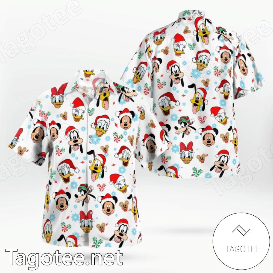 Disney Cartoon Characters Head Christmas Hawaiian Shirt