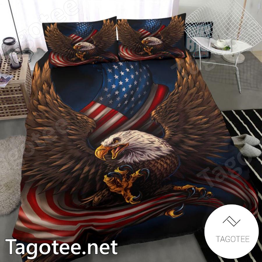 Eagle And American Flag Bedding Set b