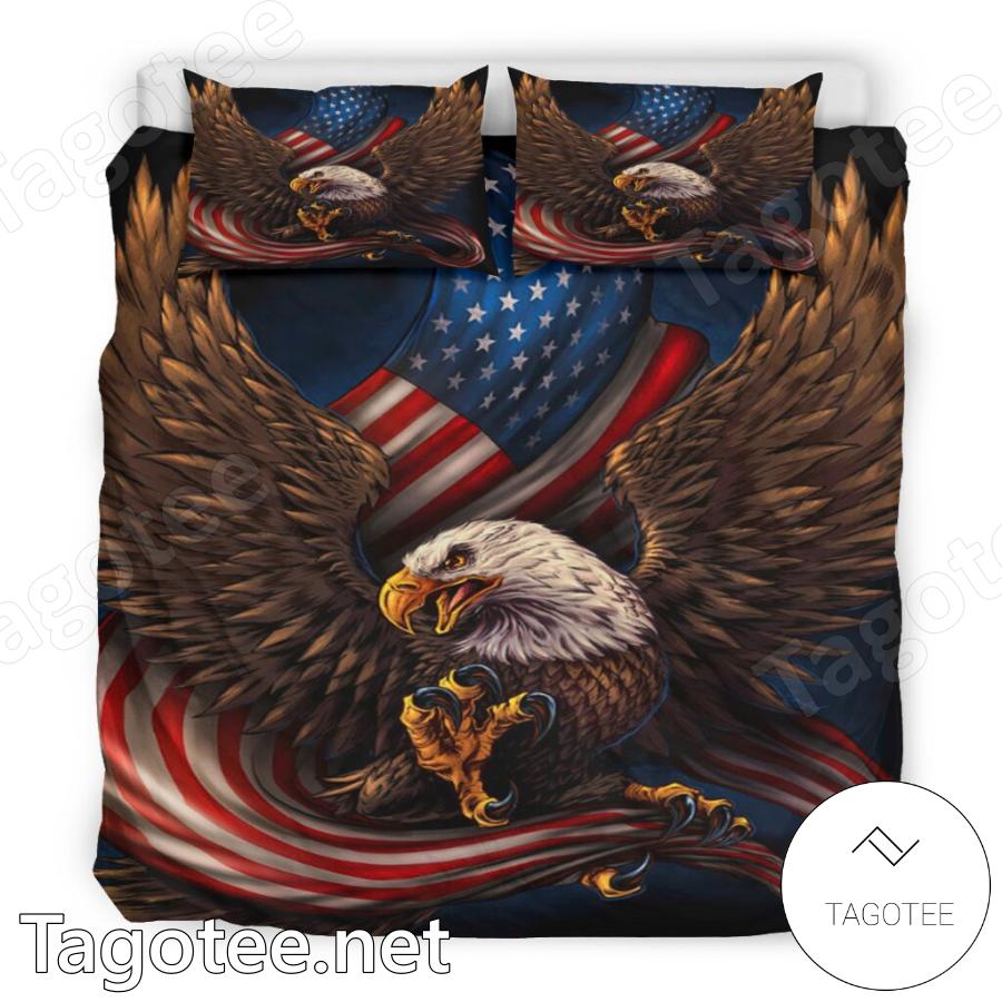 Eagle And American Flag Bedding Set c