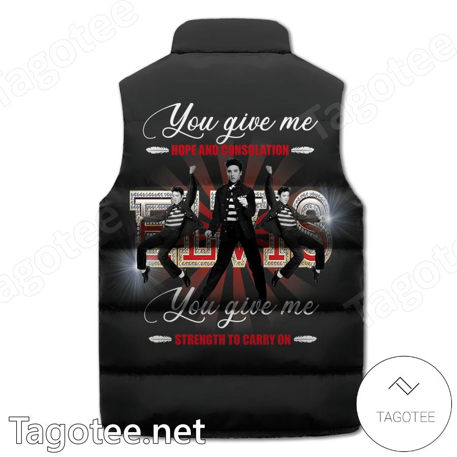 Elvis Presley You Give Me Hope And Consolation Puffer Vest b