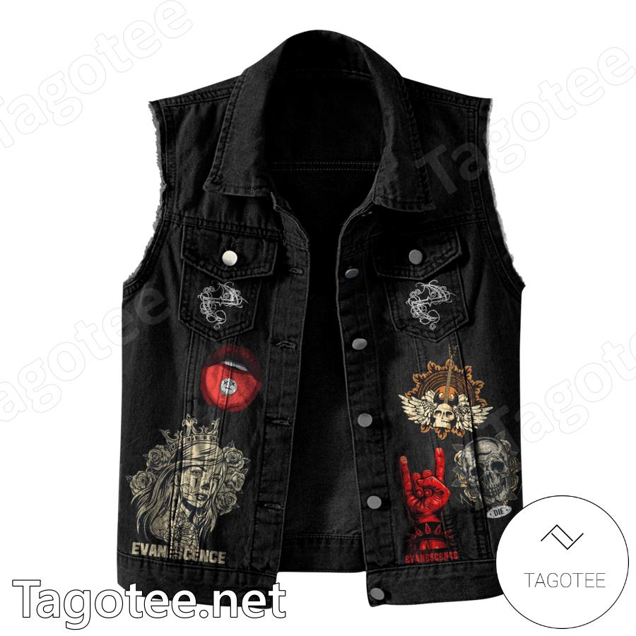 Evanescence 20 Years Of Fallen Bring Me To Life Sleeveless Denim Jacket a