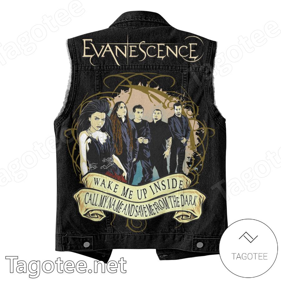 Evanescence Wake Me Up Inside Sleeveless Denim Jacket a