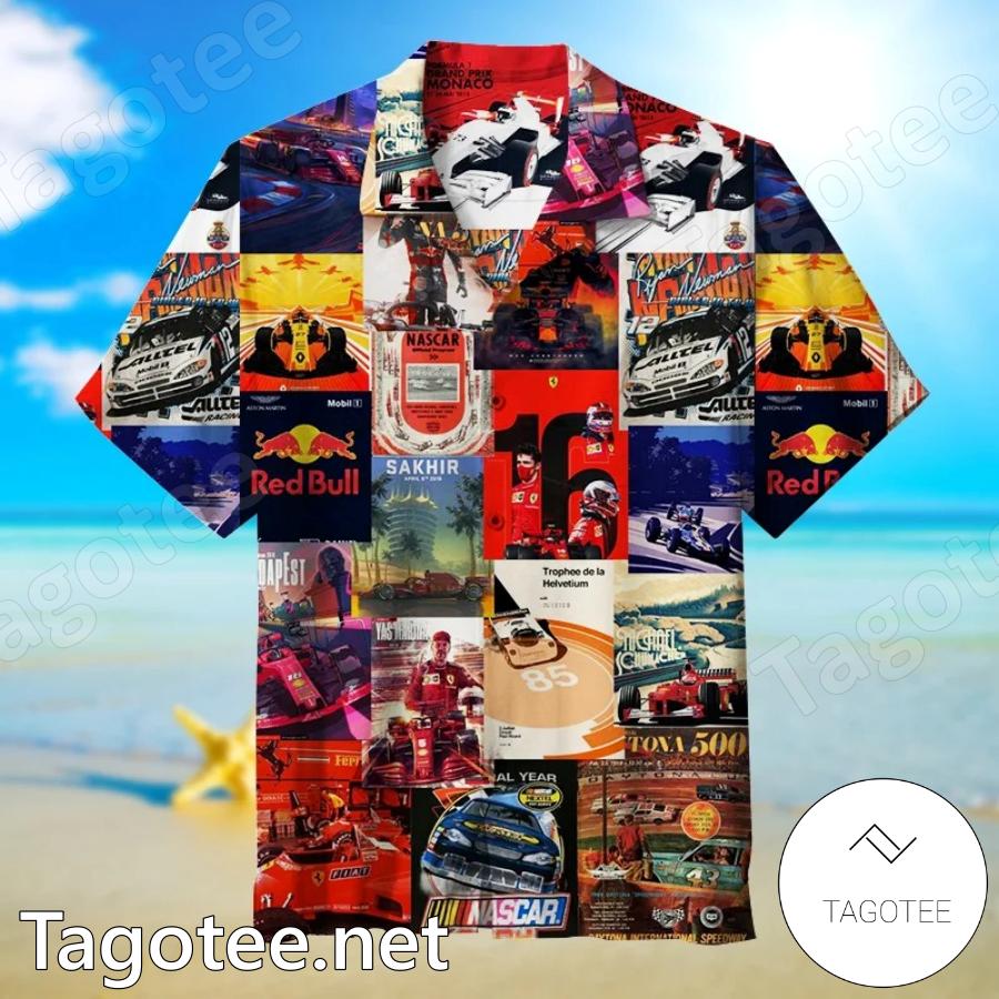 F1 Racing Cars Poster Collage Hawaiian Shirt