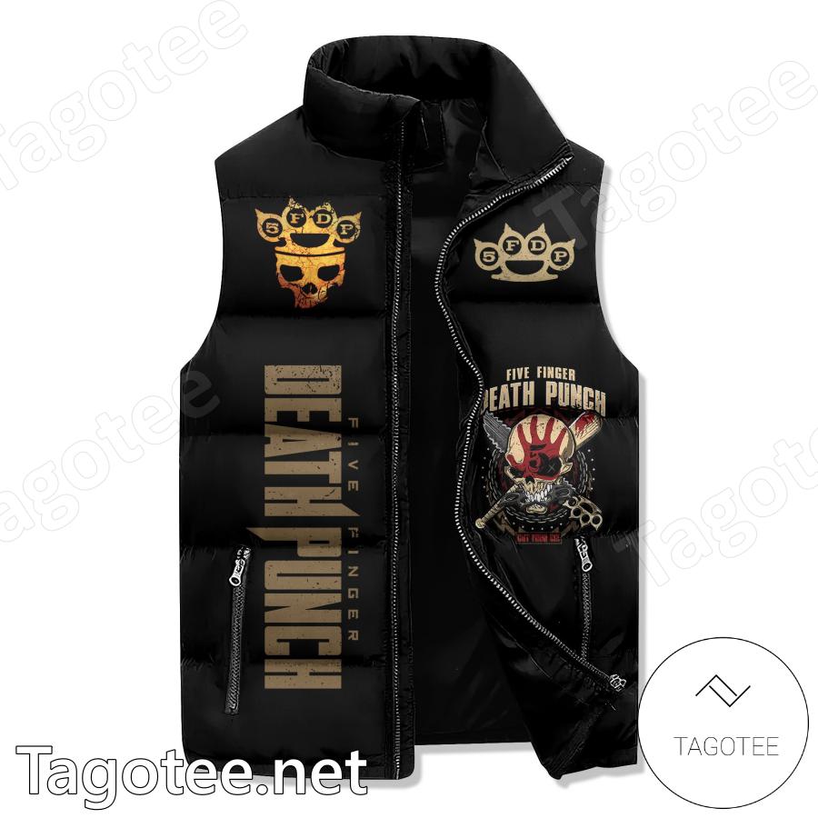 Five Finger Death Punch Never Gonna Quit Don't Turn Back Sleeveless Puffer Vest a