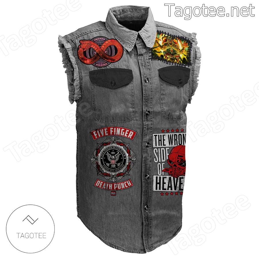 Five Finger Death Punch The Way Of The Fist Denim Jean Vest a
