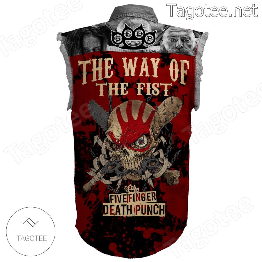 Five Finger Death Punch The Way Of The Fist Denim Jean Vest b