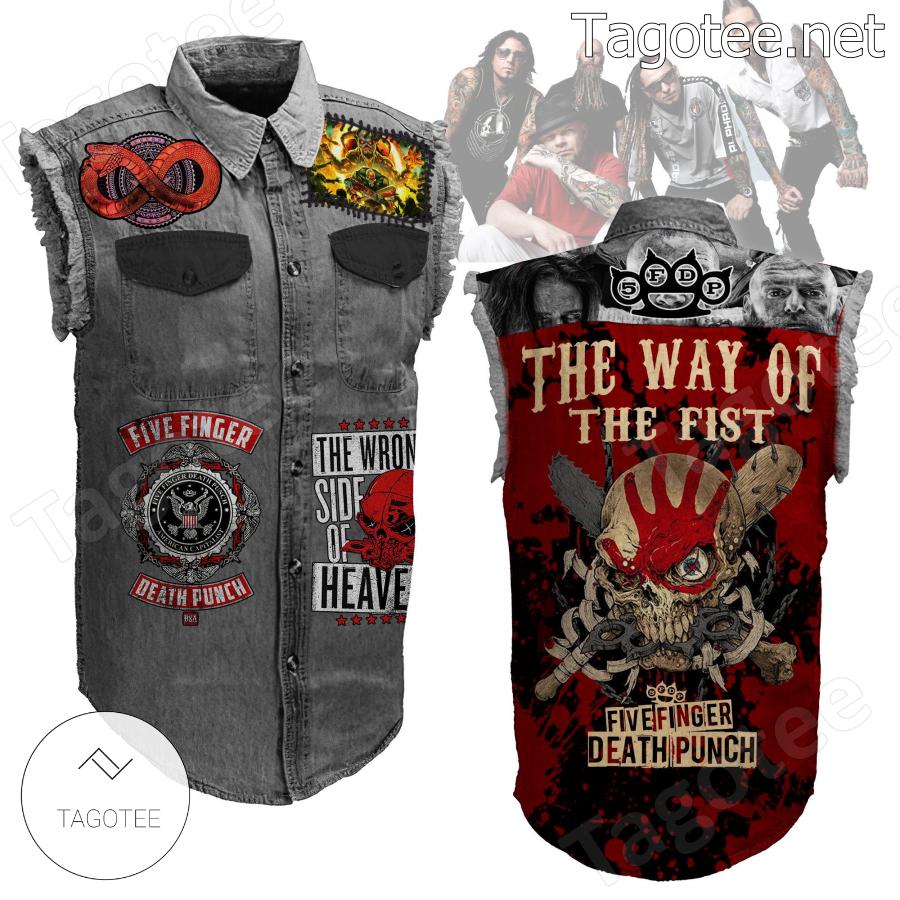 Five Finger Death Punch The Way Of The Fist Denim Jean Vest
