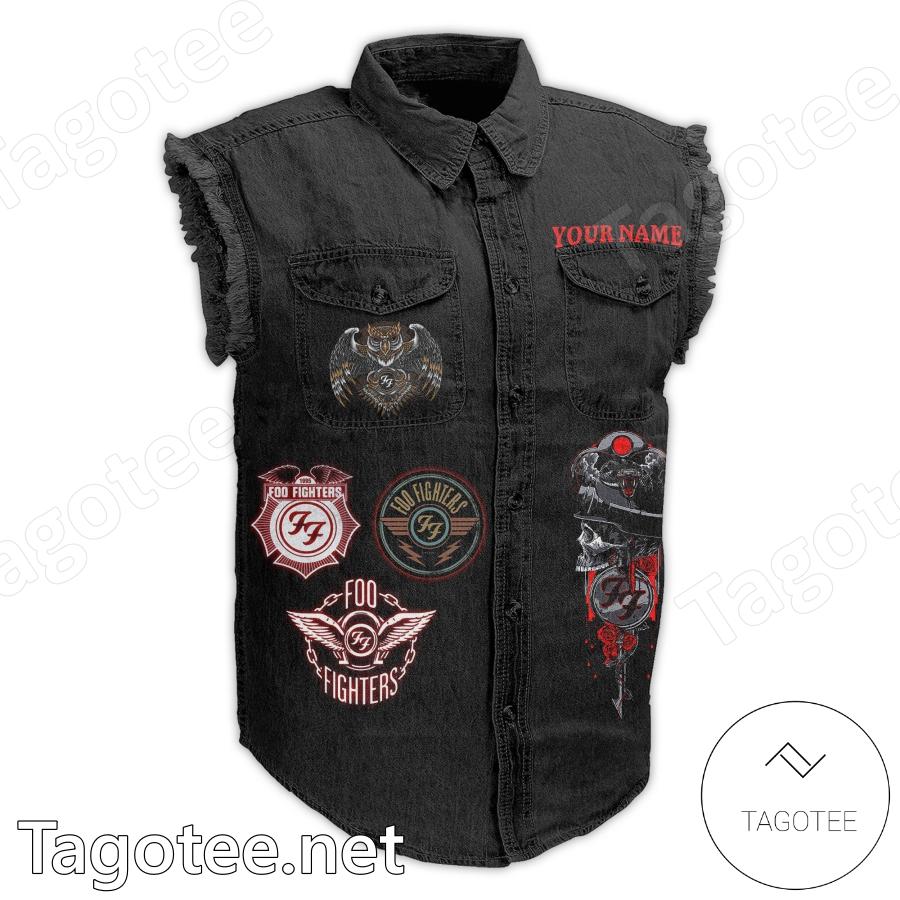 Foo Fighters Rock And Roll Foo-ever Personalized Denim Vest Jacket a