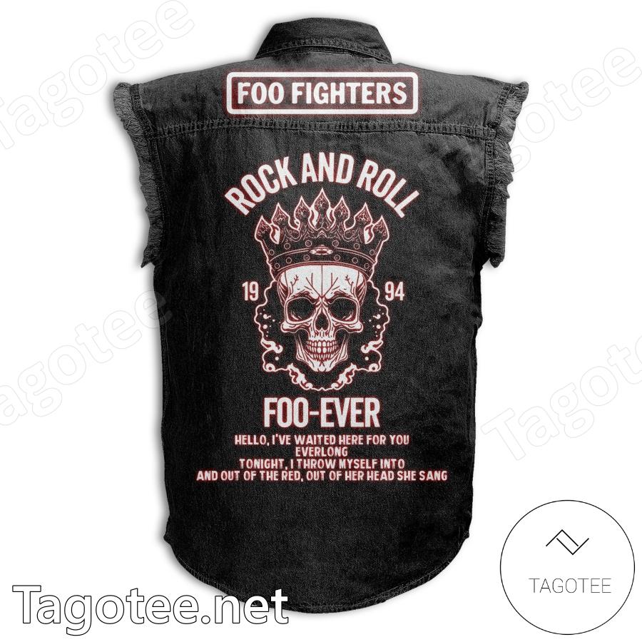 Foo Fighters Rock And Roll Foo-ever Personalized Denim Vest Jacket b