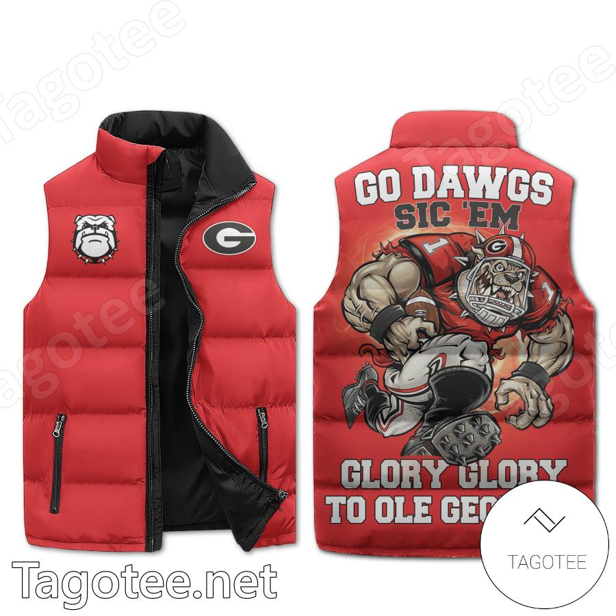 Georgia Bulldogs Go Dawgs Sic Em Glory Glory To Ole Georgia Puffer Vest