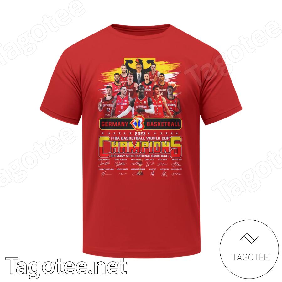 Germany Basketball 2023 Fiba World Cup Champions Signatures T-shirt, Hoodie a