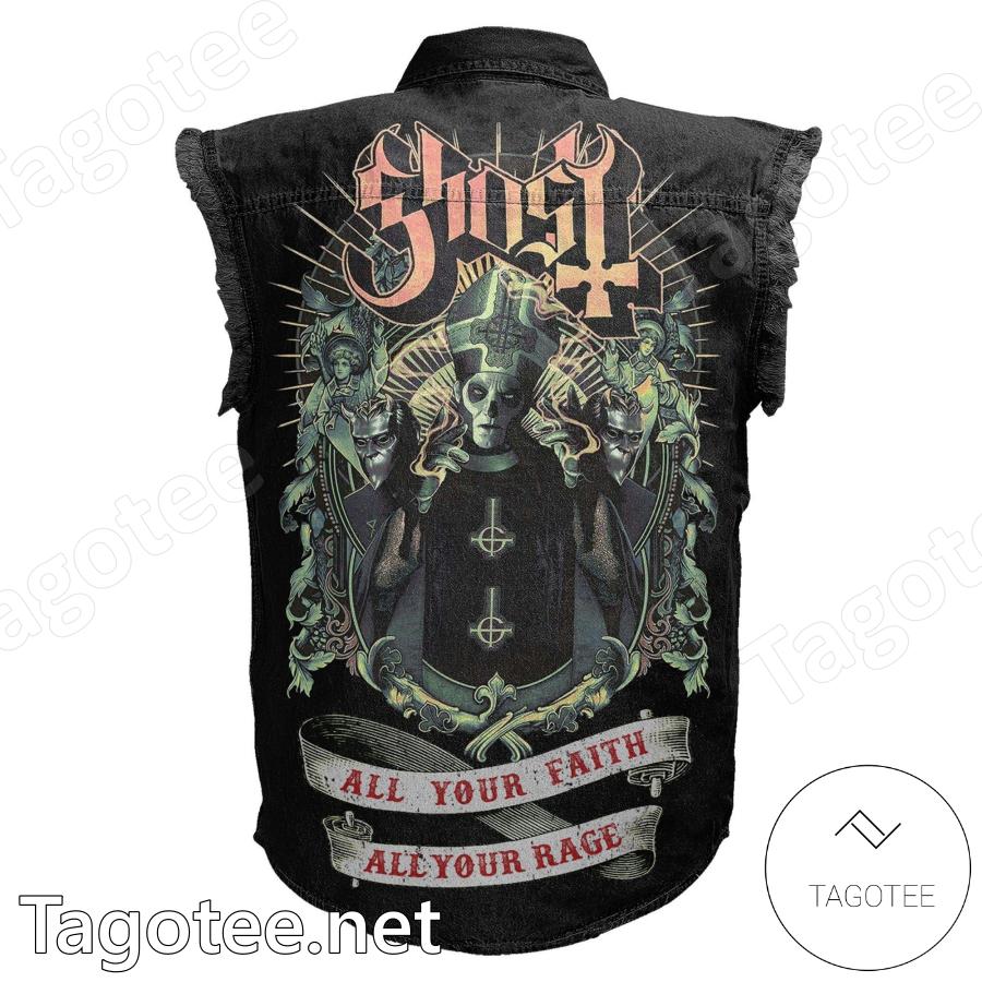 Ghost All Your Faith All Your Rage Denim Vest Jacket b