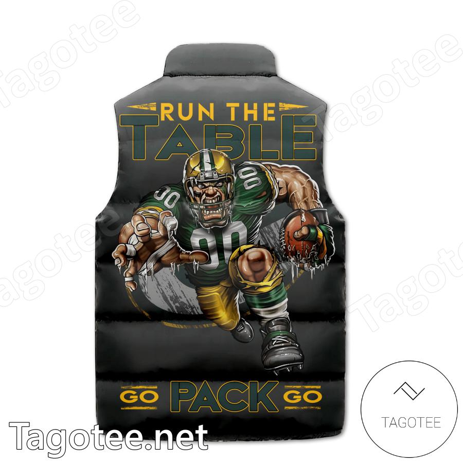Green Bay Packers Run The Table Go Pack Go Puffer Vest b