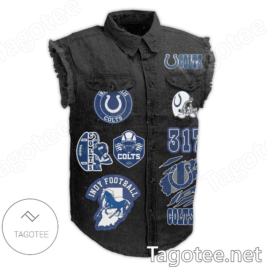 Indianapolis Colts The Wildest Colts Make The Best Horses Sleeveless Denim Jacket a