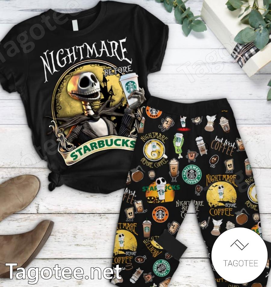 Jack Skellington Nightmare Before Starbucks Pajamas Set - Tagotee