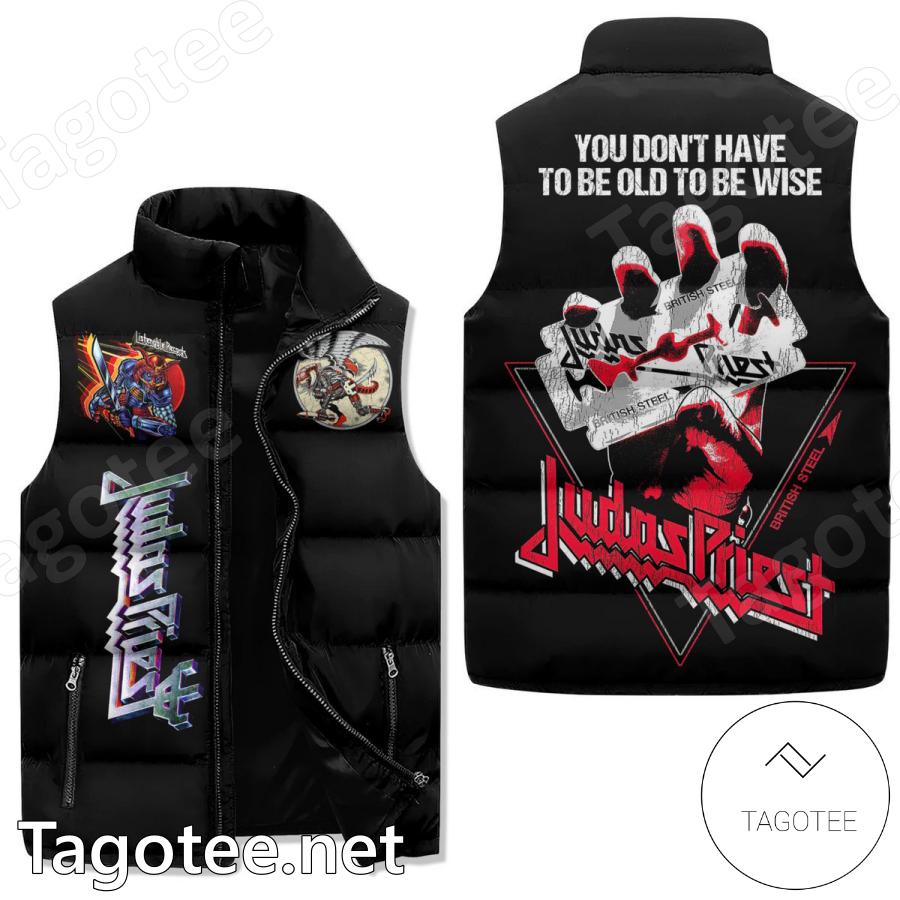 Judas Priest You Don't Have To Be Old To Be Wise Sleeveless Puffer Vest