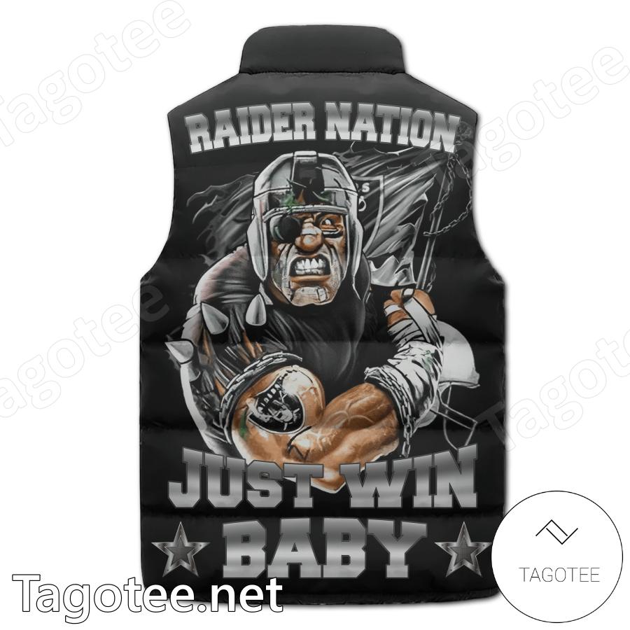 Las Vegas Raiders Just Win Baby Puffer Vest b