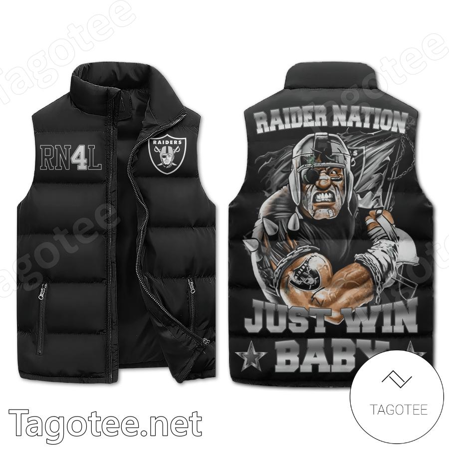 Las Vegas Raiders Just Win Baby Puffer Vest