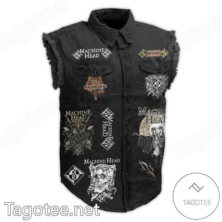 Machine Head Band Denim Vest Jacket a