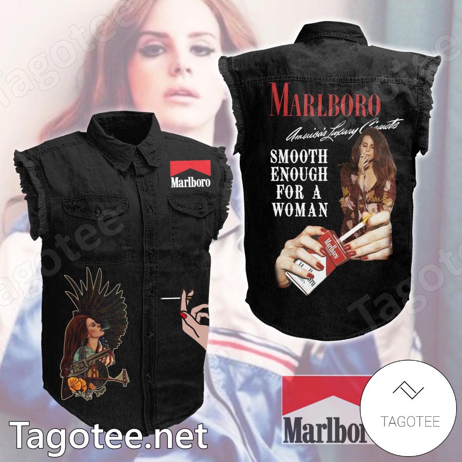 Marlboro American Luxury Cigarettes Smooth Is Enough For A Woman Sleeveless Denim Jacket