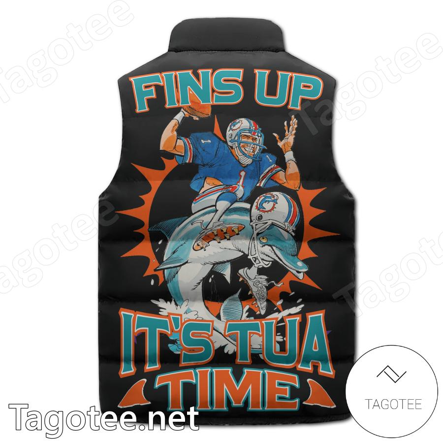 Miami Dolphins Fins Up It's Tua Time Puffer Vest a