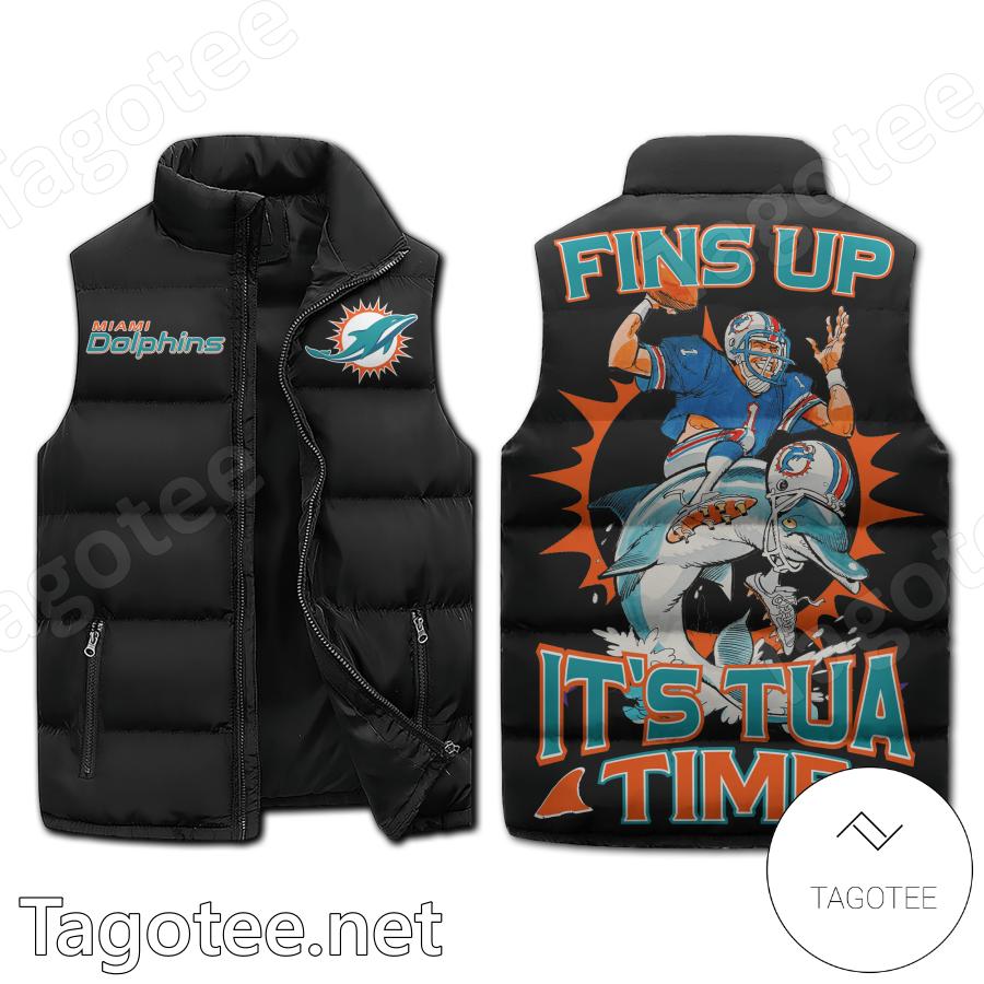 Miami Dolphins Fins Up It's Tua Time Puffer Vest