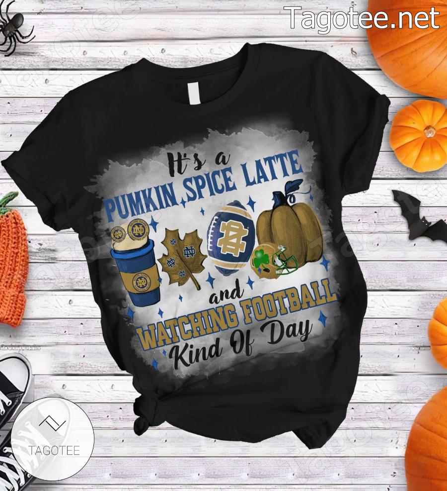 Notre Dame Fighting Irish It's A Pumpkin Spice Latte And Watching Football Kind Of Day Pajamas Set a