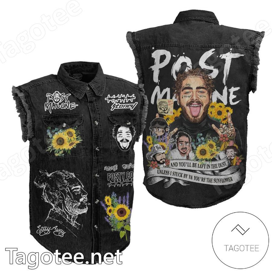 Post Malone You'll Be Left In The Dust Sleeveless Denim Jacket a