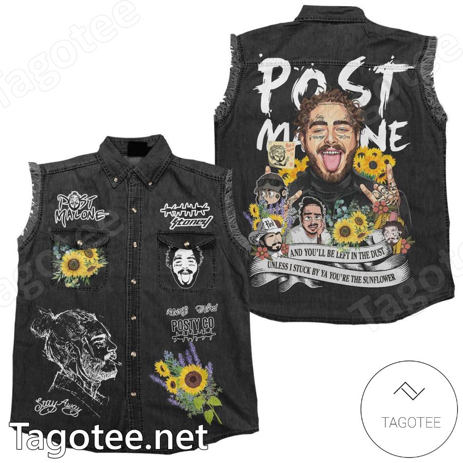 Post Malone You'll Be Left In The Dust Sleeveless Denim Jacket