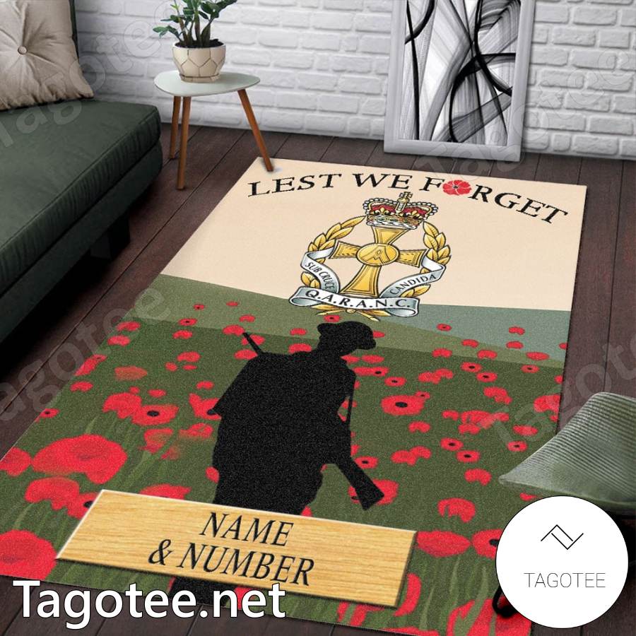 Queen Alexandra's Royal Army Nursing Corps Let's We Forget Personalized Rug