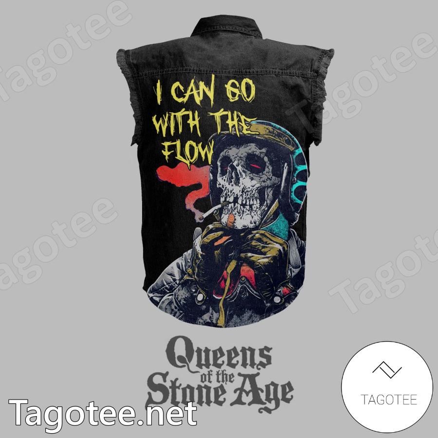 Queens Of The Stone Age I Can So With The Flow Denim Vest Jacket b