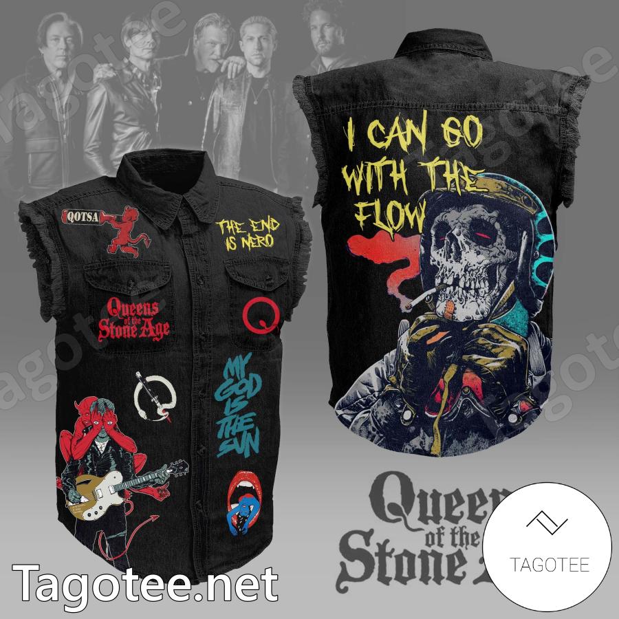 Queens Of The Stone Age I Can So With The Flow Denim Vest Jacket
