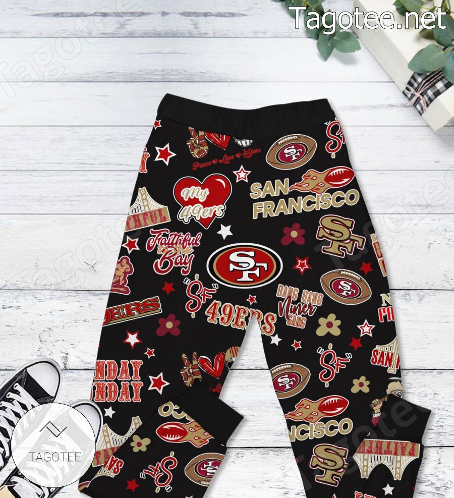San Francisco 49ers It's A Pumpkin Spice Latte And Watching Football Kind Of Day Pajamas Set b