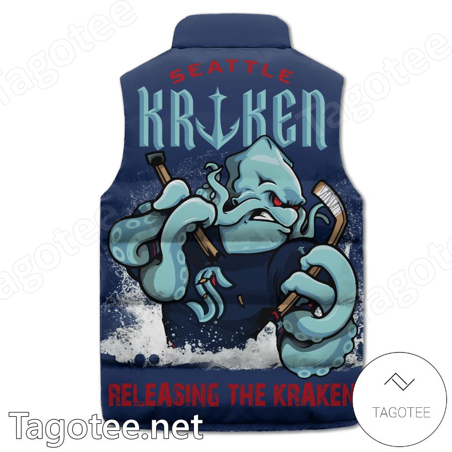 Seattle Kraken Release The Kraken Puffer Vest b