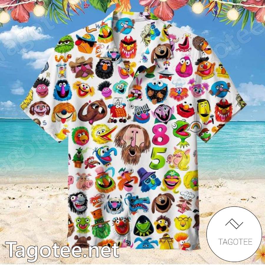 Sesame Street Muppets Heads Hawaiian Shirt