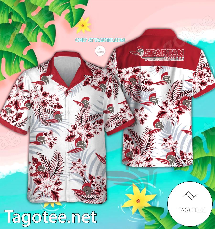 Spartan College of Aeronautics and Technology Hawaiian Shirt, Beach Shorts - EmonShop