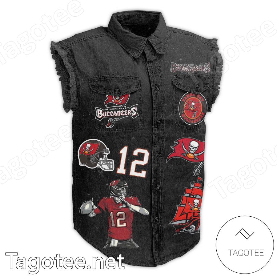 Tampa Bay Buccaneers For Life Who Picked Us To Be Last Sleeveless Denim Jacket b