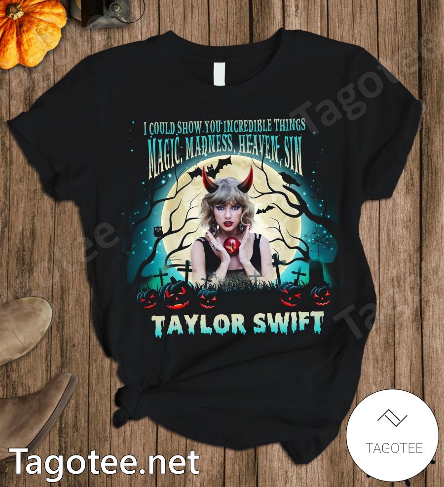Taylor Swift I Could Show You Incredible Things Magic Madness Heaven Sin Halloween Pajamas Set a