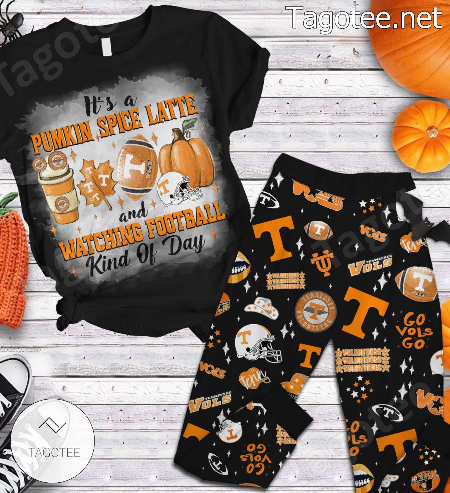 Tennessee Volunteers It's A Pumpkin Spice Latte And Watching Football Kind Of Day Pajamas Set