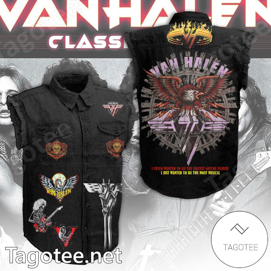 Van Halen I Never Want To Be The Fastest Guitar Player Denim Vest Jacket
