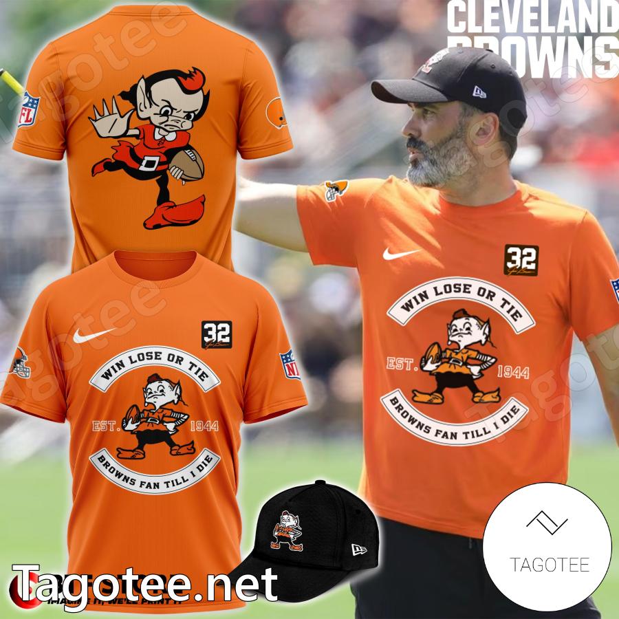 Win Lose Or Tie Cleveland Browns Fan Till I Die Jim Brown 32 Shirt And Cap