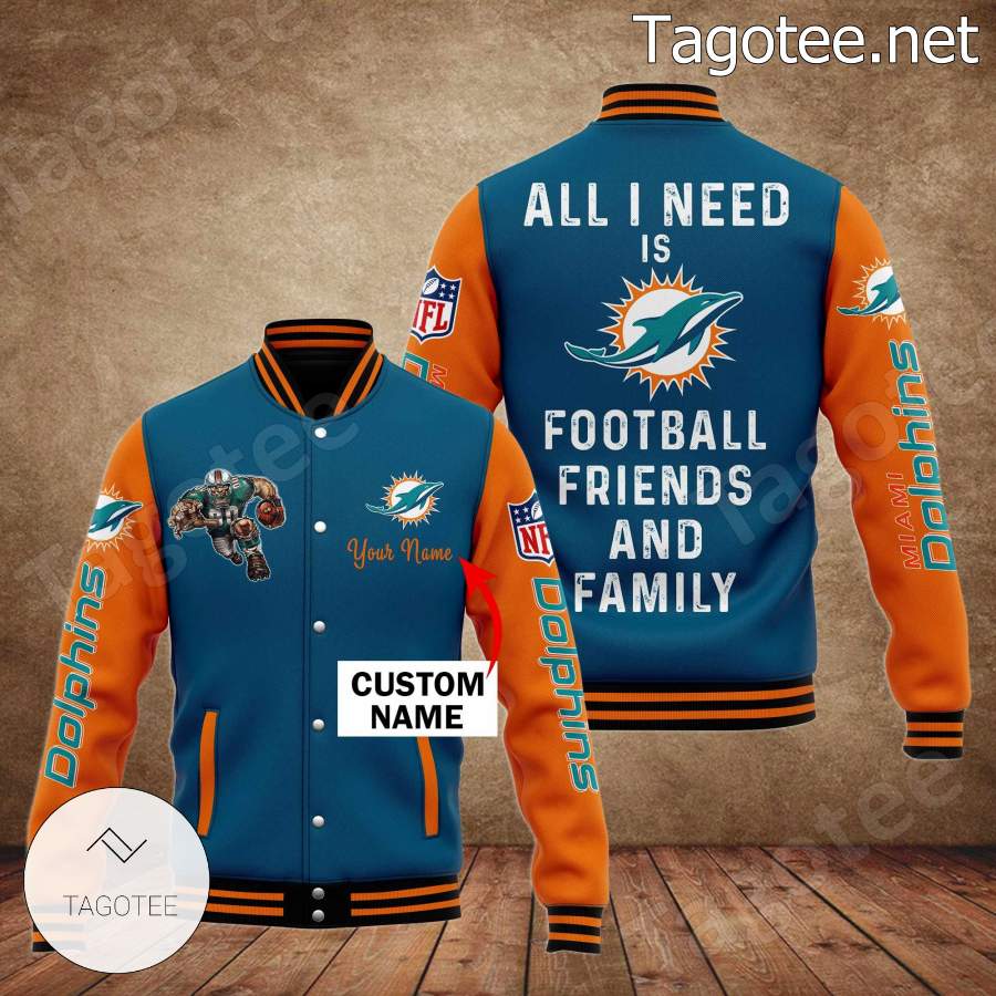 NFL Miami Dolphins Custom Name And Number FireBall Baseball Jersey