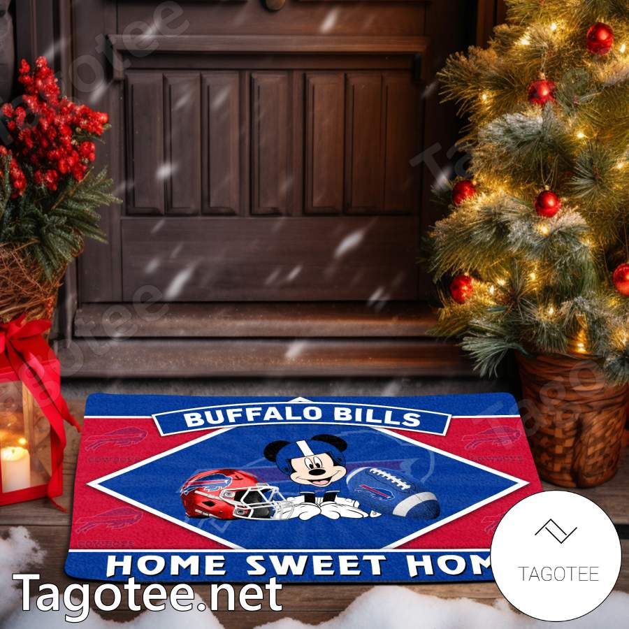 Buffalo Bills Mickey Mouse Home Sweet Home Doormat a