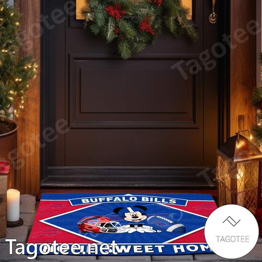 Buffalo Bills Mickey Mouse Home Sweet Home Doormat b